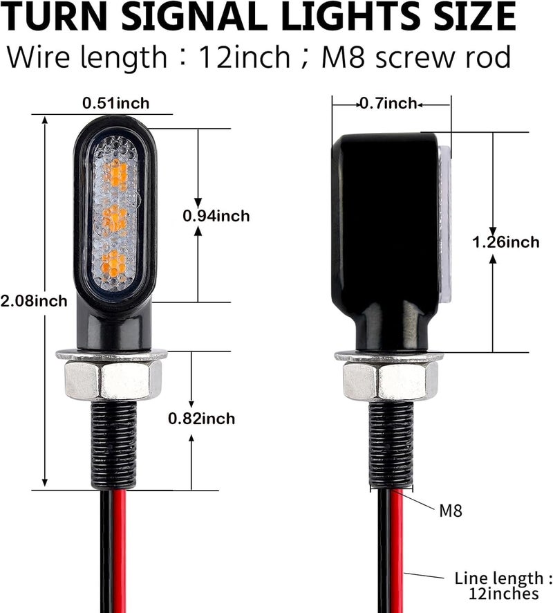 Techtek mini led turn signals motorcycle blinkers dirt bike Rear front turn signals universal bullet signal lights suitable for honda harley suziki motorycles (TURN03) - Image 5